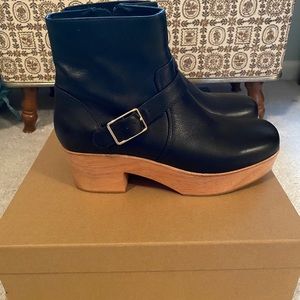 Charlotte Stone black leather booties